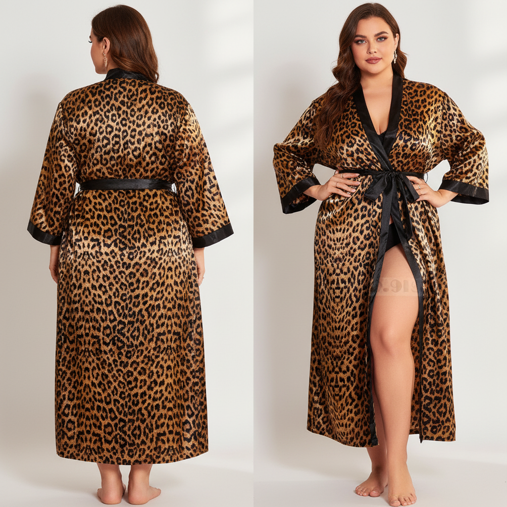 Nordspur | Leovella Plus Size Long Kimono Robe