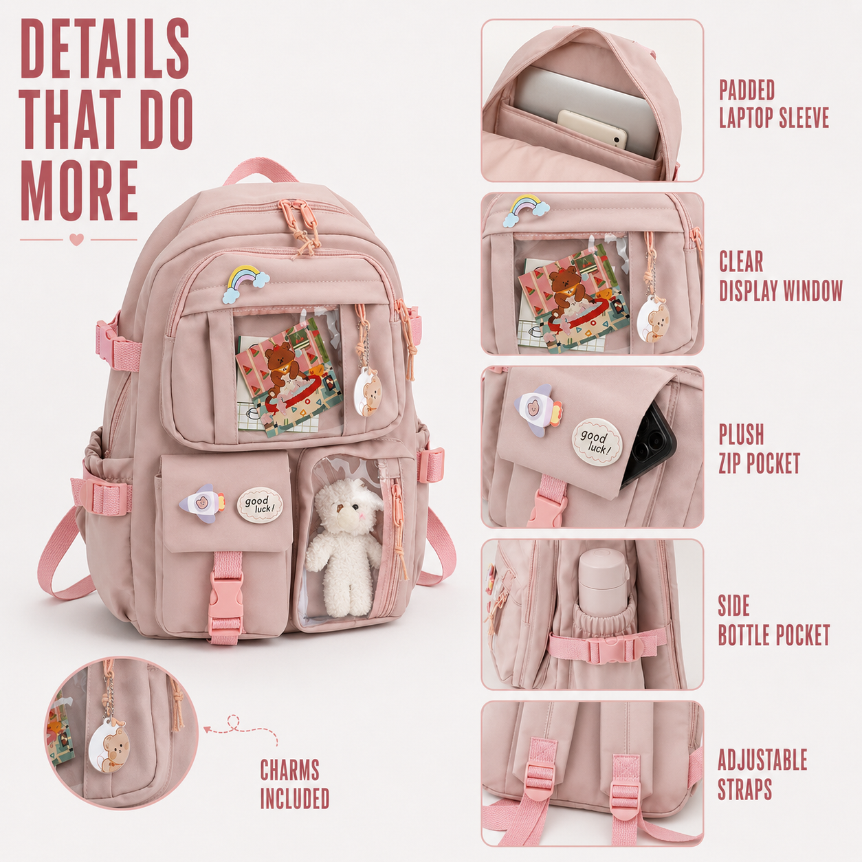 Nordspur | Lilacory Preppy Style Student Backpack