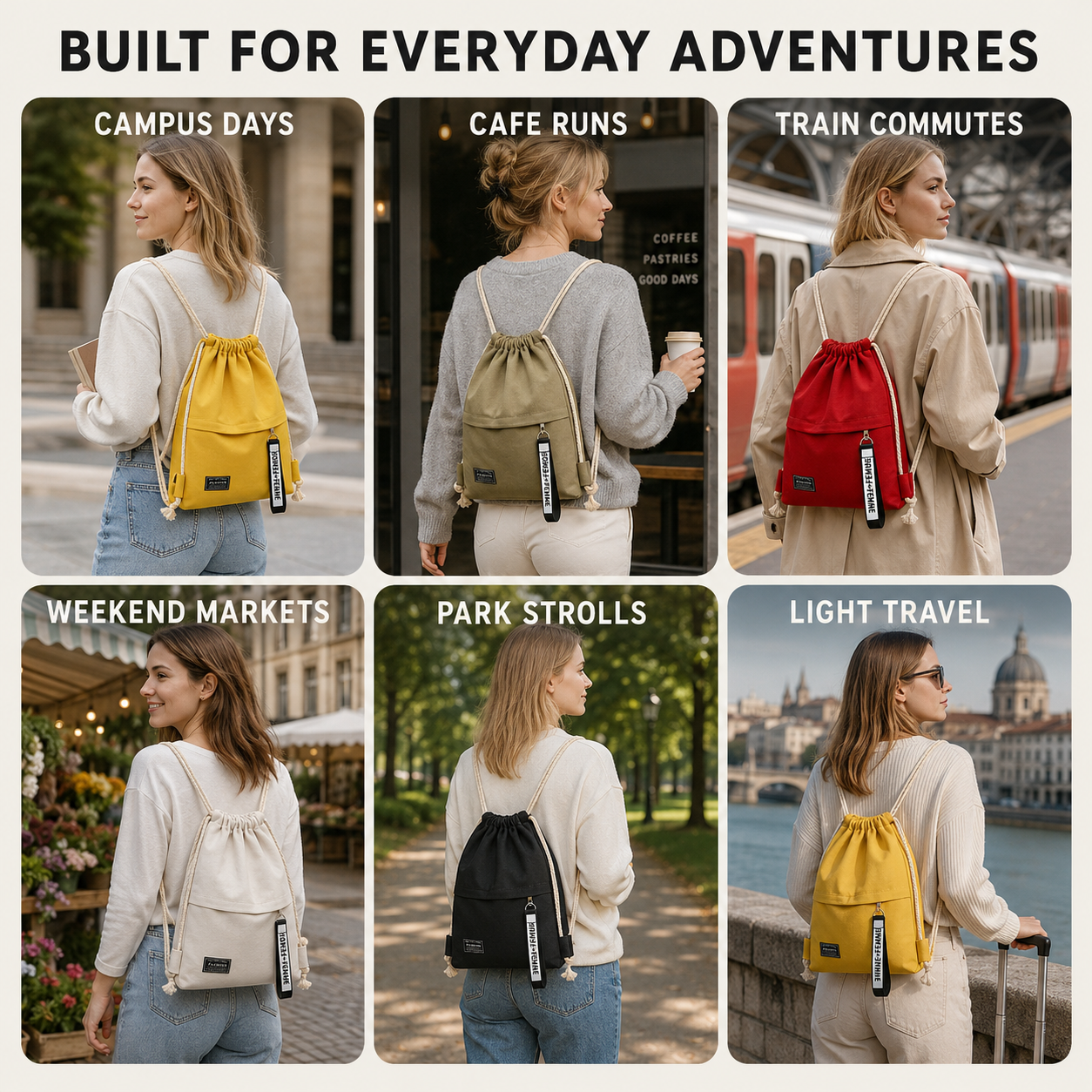 Nordspur | Linenovo Soft Linen Drawstring Backpack