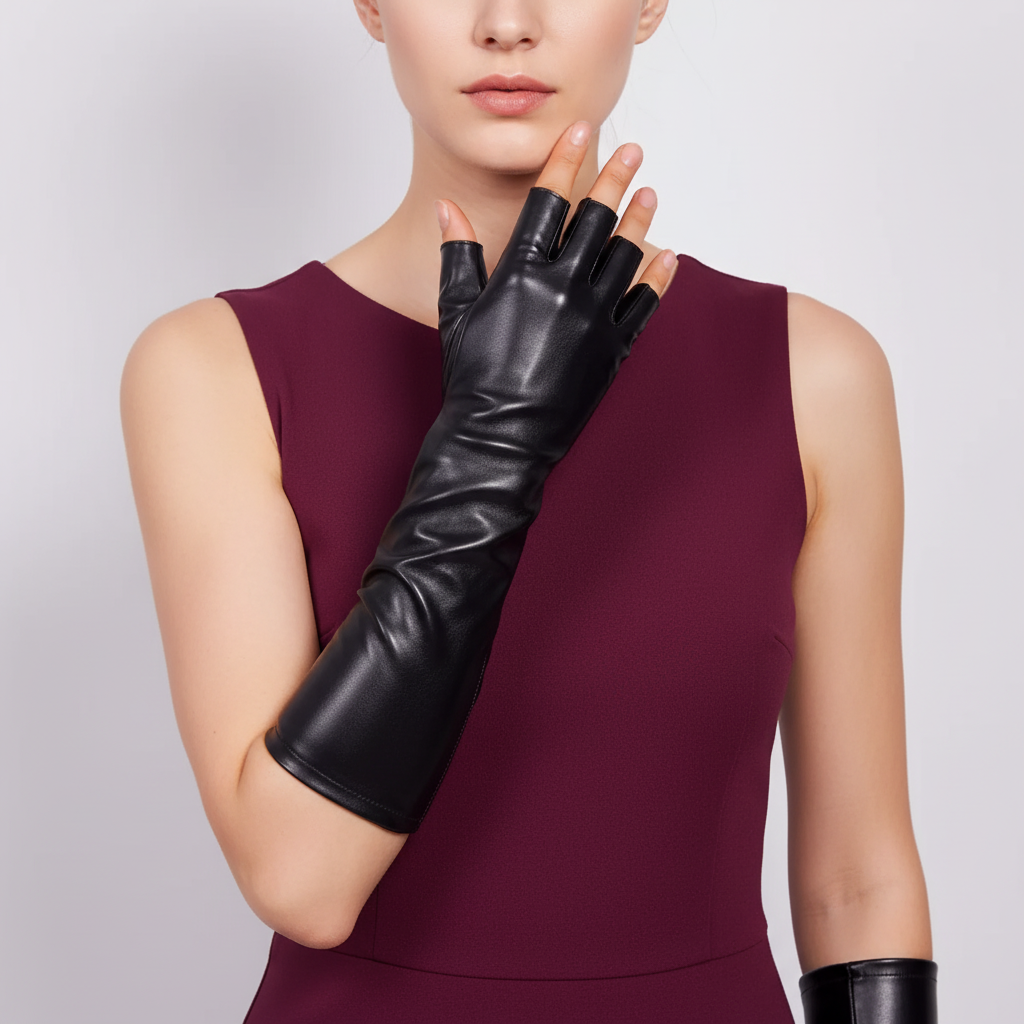 Nordspur | Long Fingerless Leather Gloves
