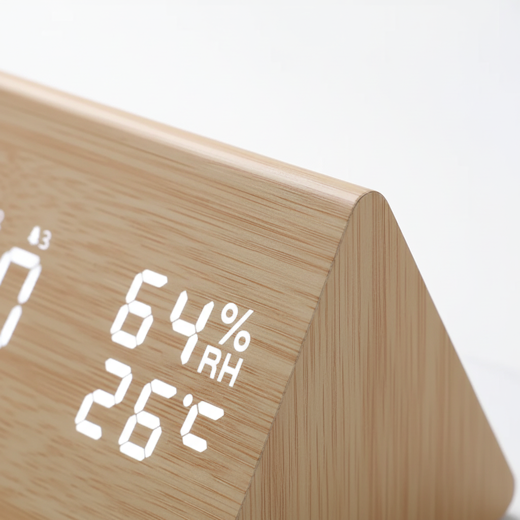 Nordspur | Lumibloom Wood Finish LED Alarm Clock