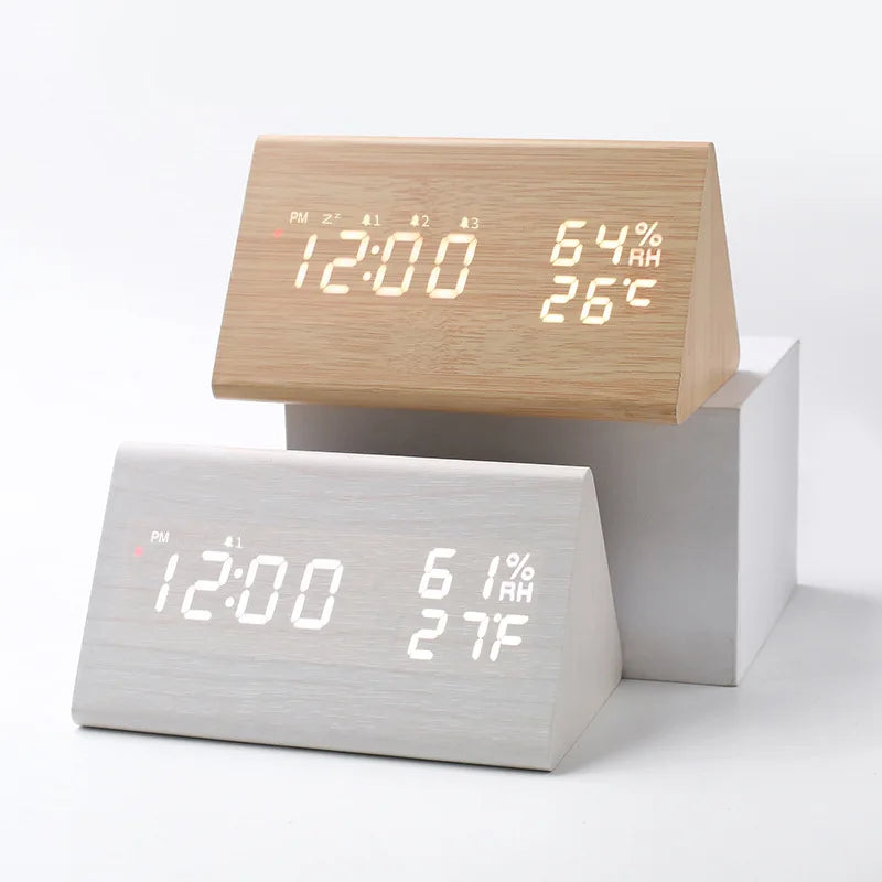 Nordspur | Lumibloom Wood Finish LED Alarm Clock