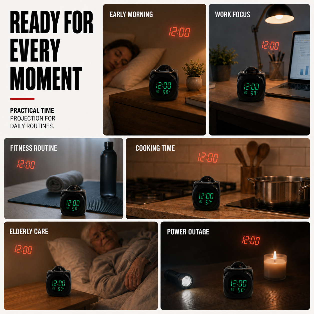 Nordspur | LuminovaCube Digital Projection Alarm Clock