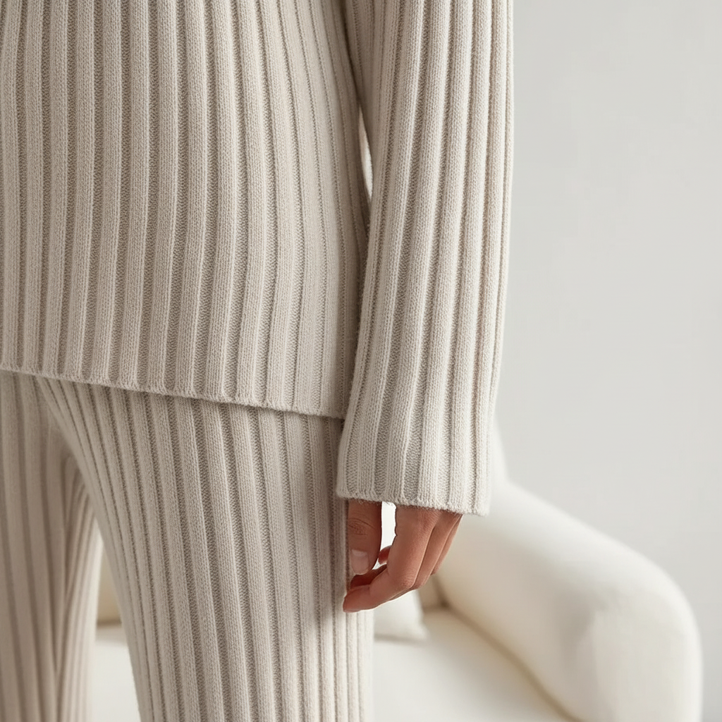 Nordspur | Lunavell Ribbed V Neck Lounge Set