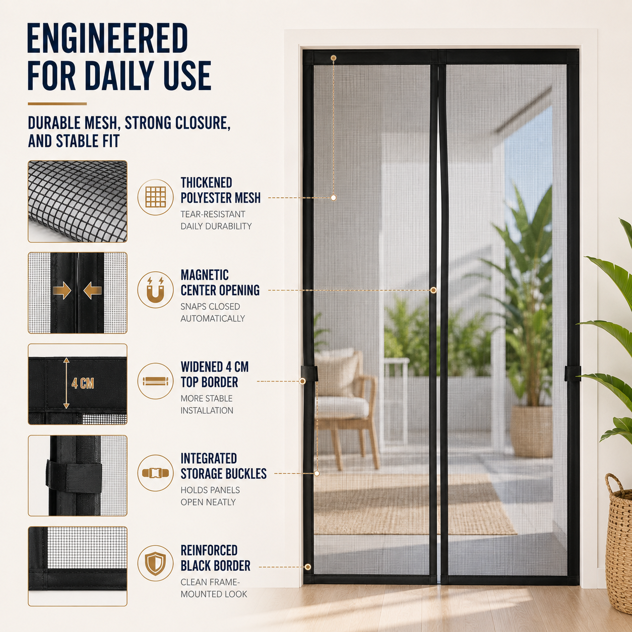 Nordspur | Magnos Magnetic Mesh Door Screen