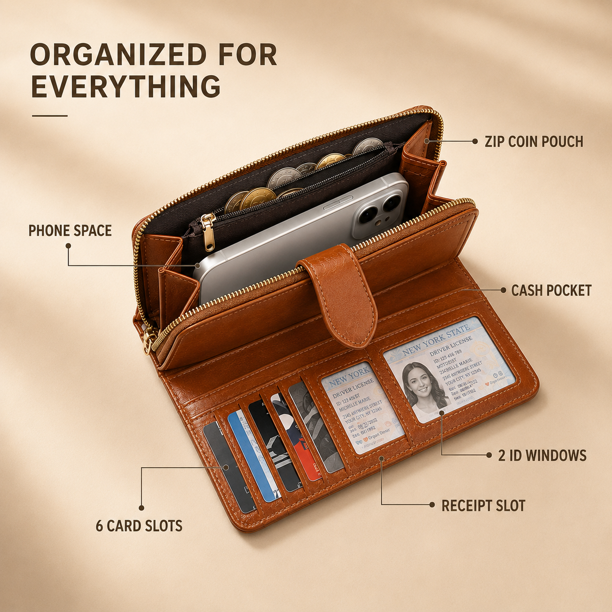 Nordspur | Mariselle Large Zip Around Clutch