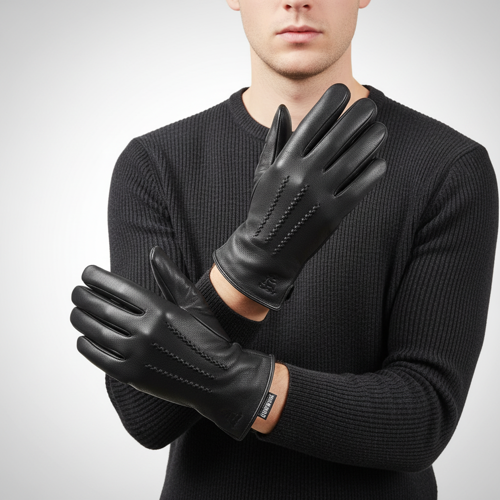 Nordspur | Men Leather Gloves With Lining