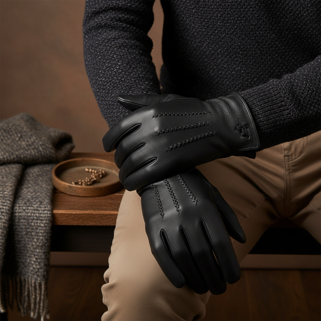 Nordspur | Men Leather Gloves With Lining