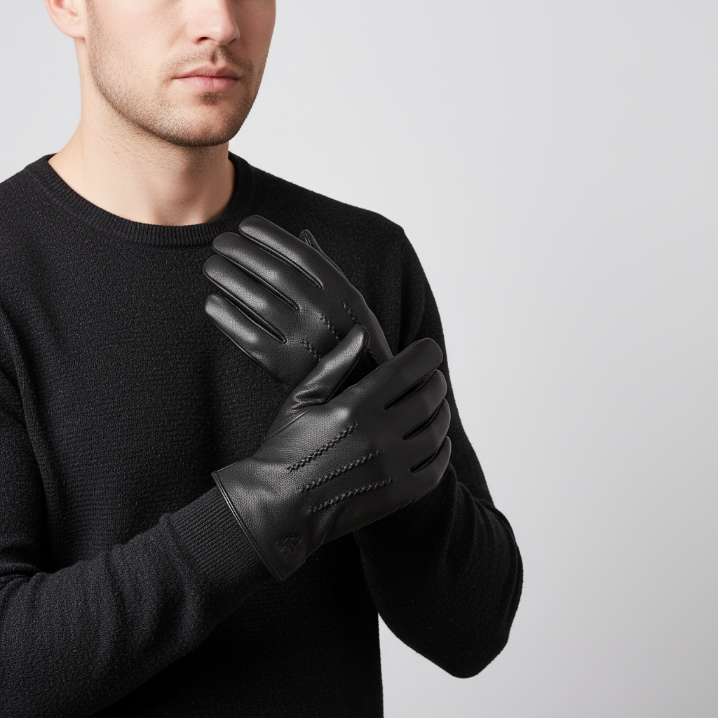 Nordspur | Men Leather Gloves With Lining