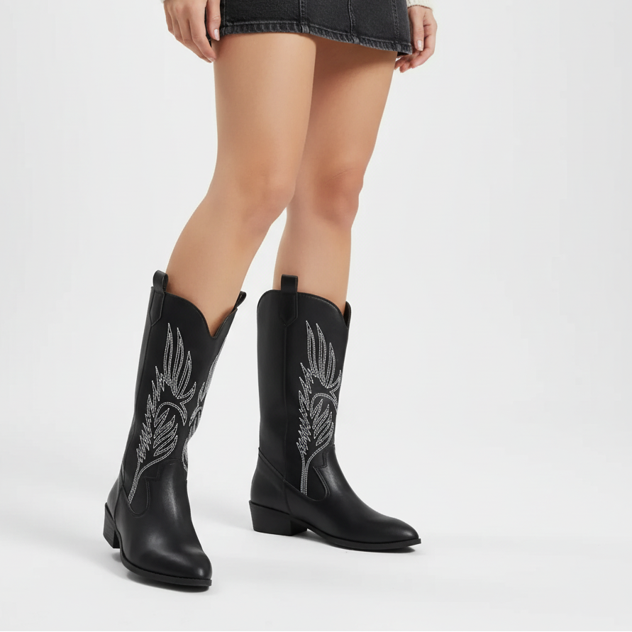 Nordspur | Mid Calf Embroidered Cowboy Boots