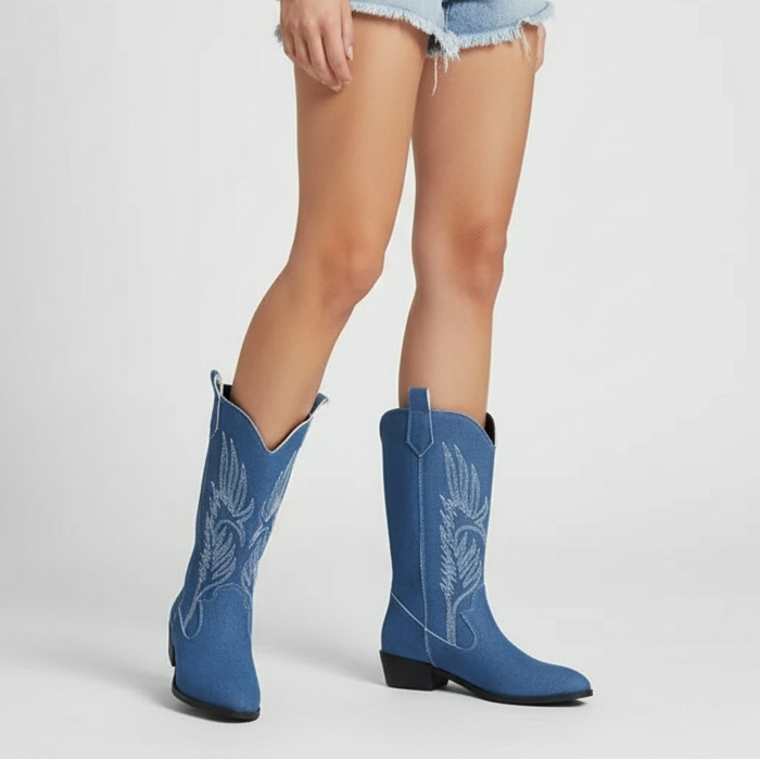 Nordspur | Mid Calf Embroidered Cowboy Boots