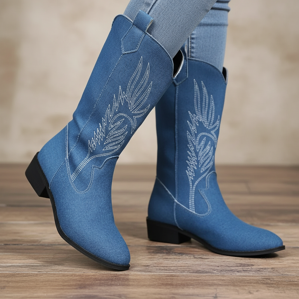 Nordspur | Mid Calf Embroidered Cowboy Boots