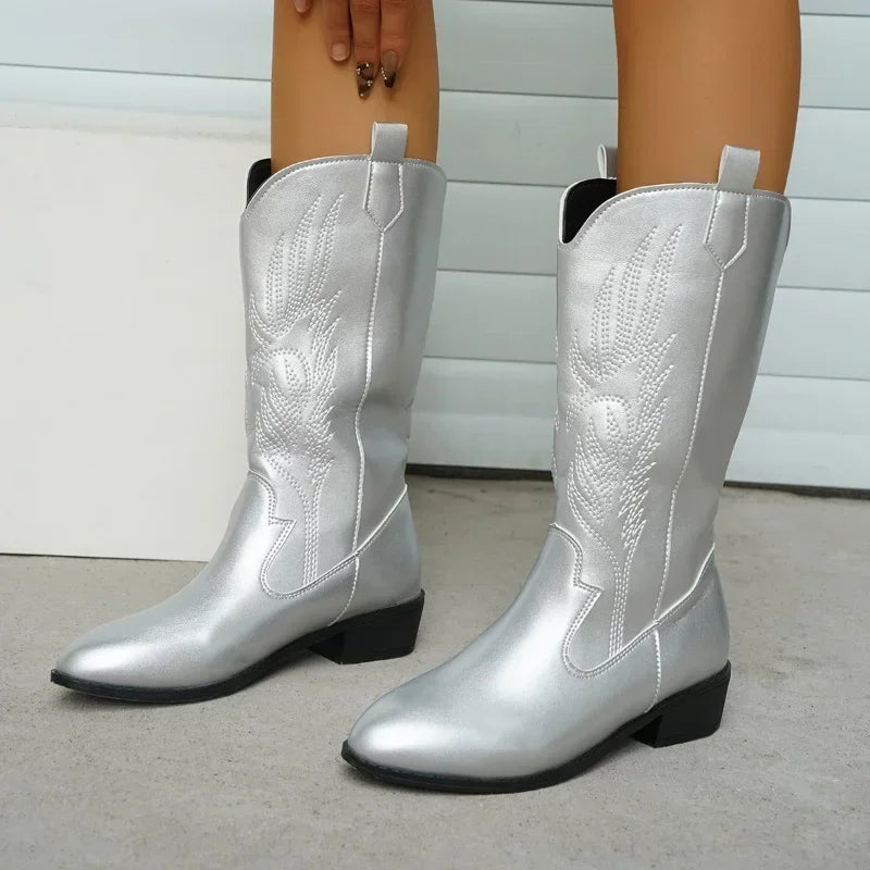 Nordspur | Mid Calf Embroidered Cowboy Boots