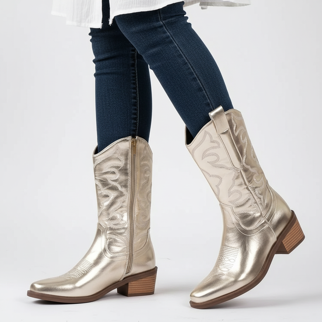 Nordspur | Mid Calf Embroidered Cowboy Boots