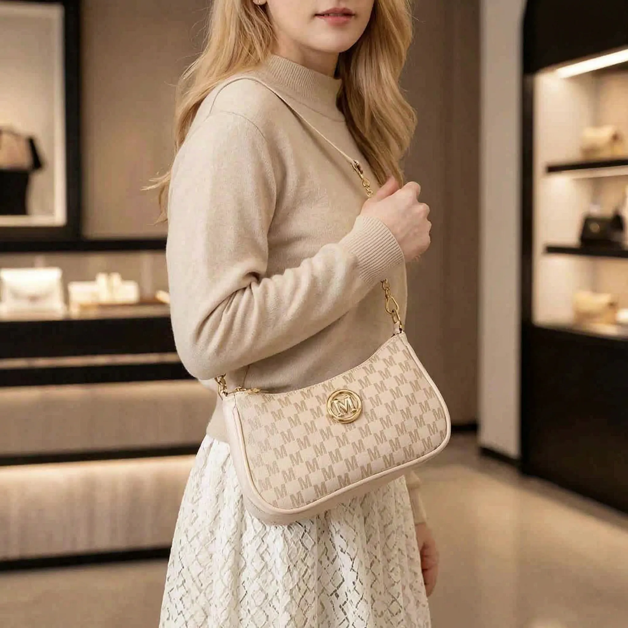 Nordspur | Morvelle Monogram Print Crossbody Shoulder Bag