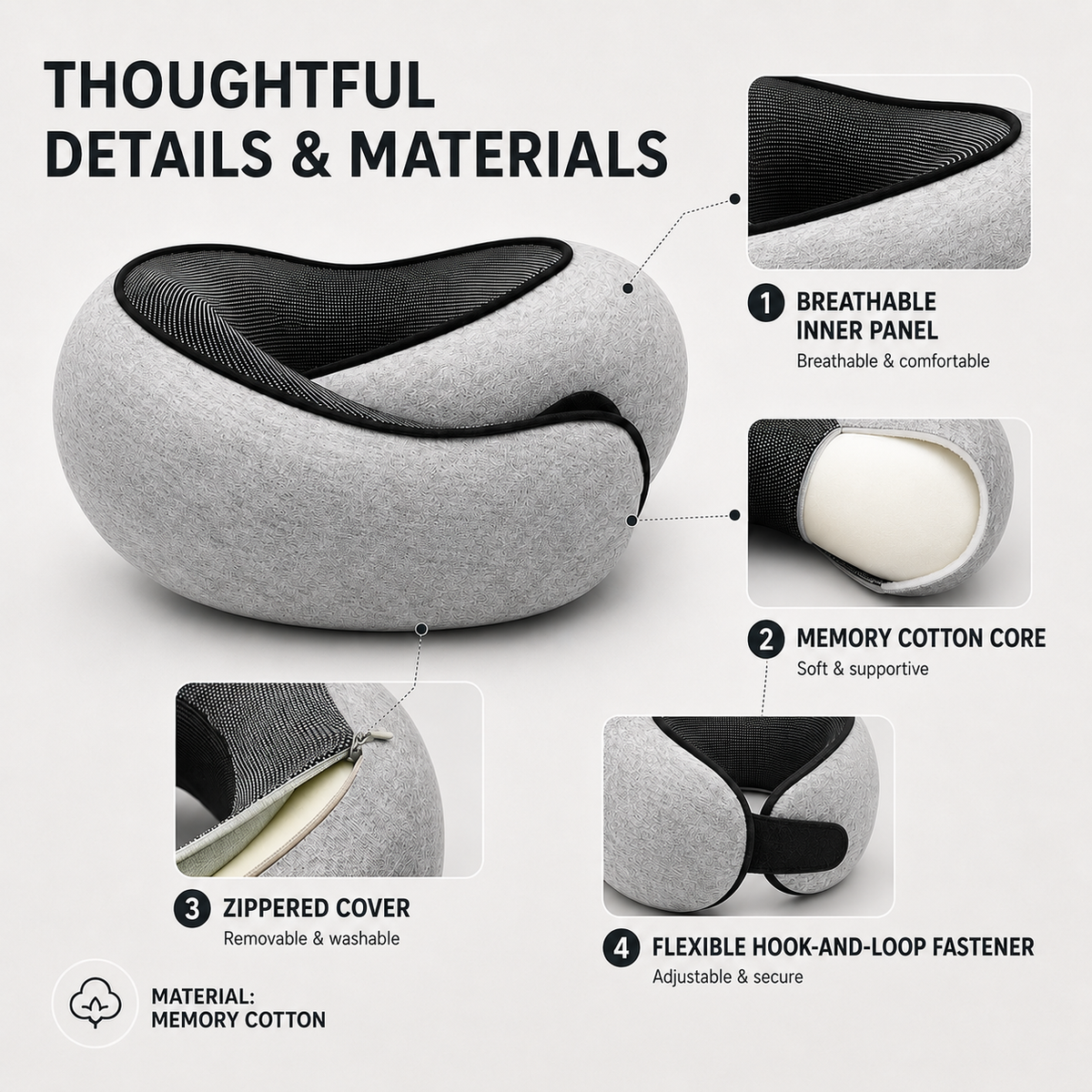 Nordspur | Neckluxe U Shaped Memory Foam Pillow