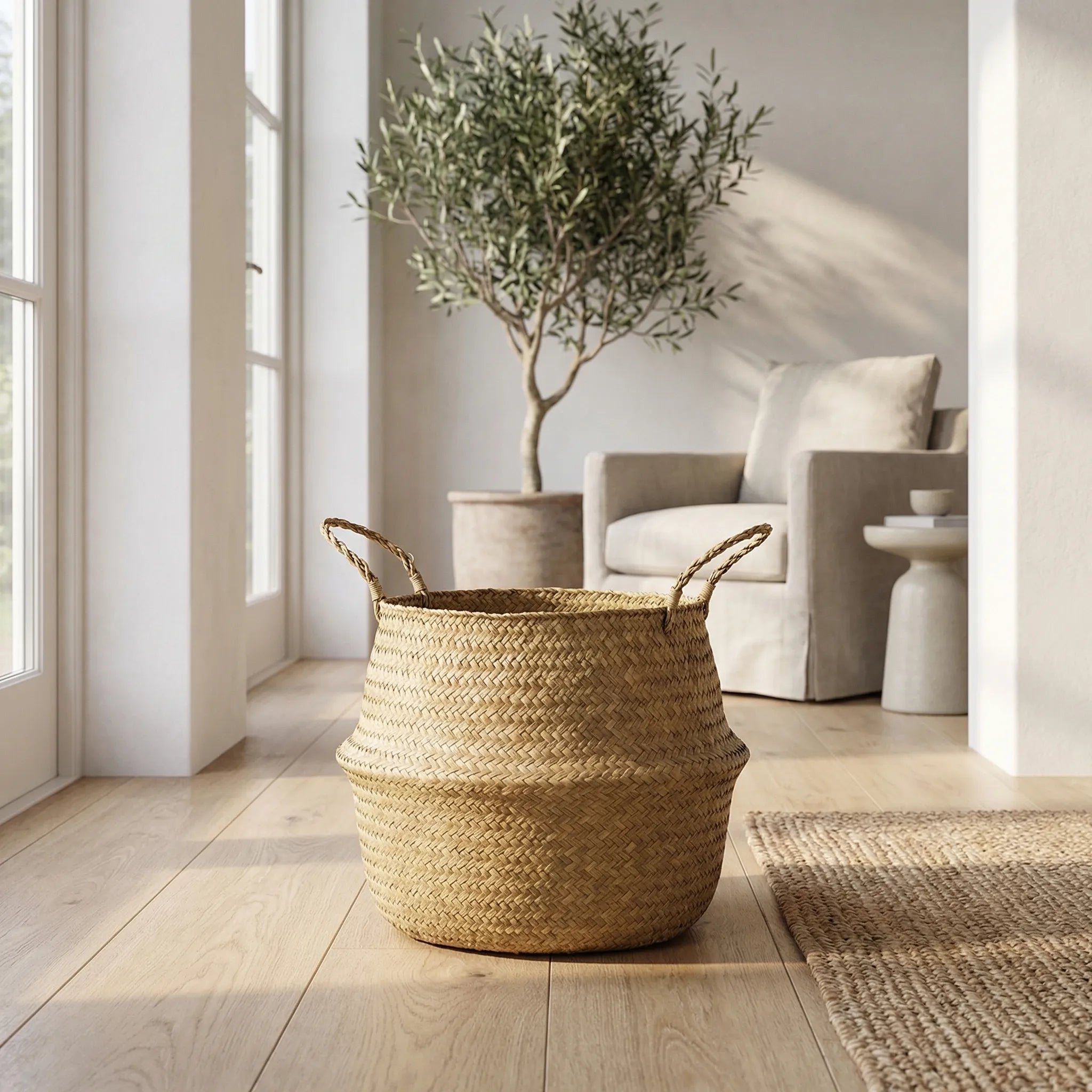Nordspur | Nestara Foldable Woven Belly Basket With Handles