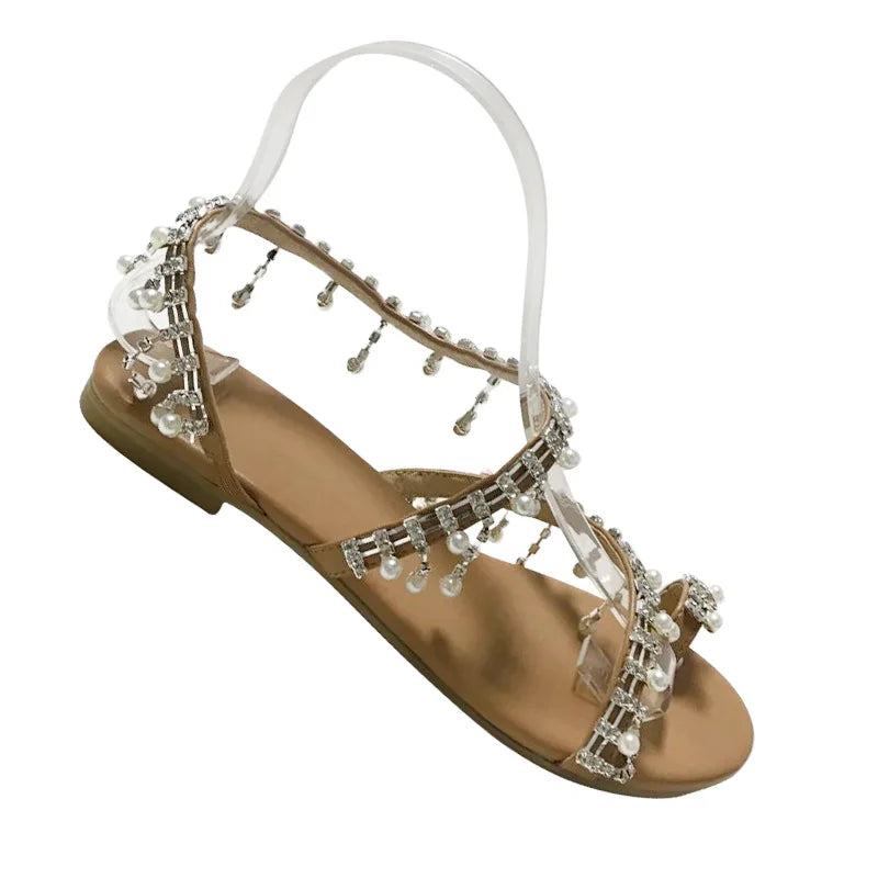 Nordspur | Ornora Strappy Embellished Open Toe Flat Sandals