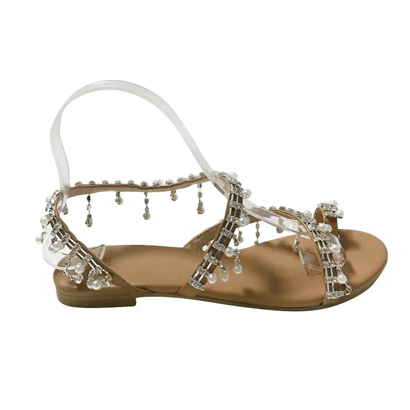 Nordspur | Ornora Strappy Embellished Open Toe Flat Sandals