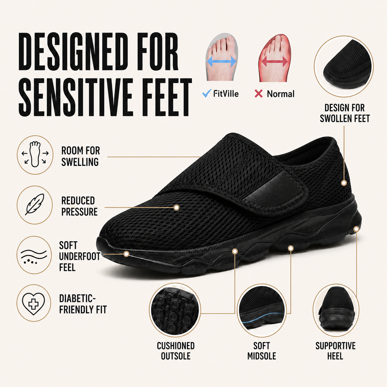 Nordspur | Orthowalk Wide-Fit Adjustable Orthopedic Walking Shoe
