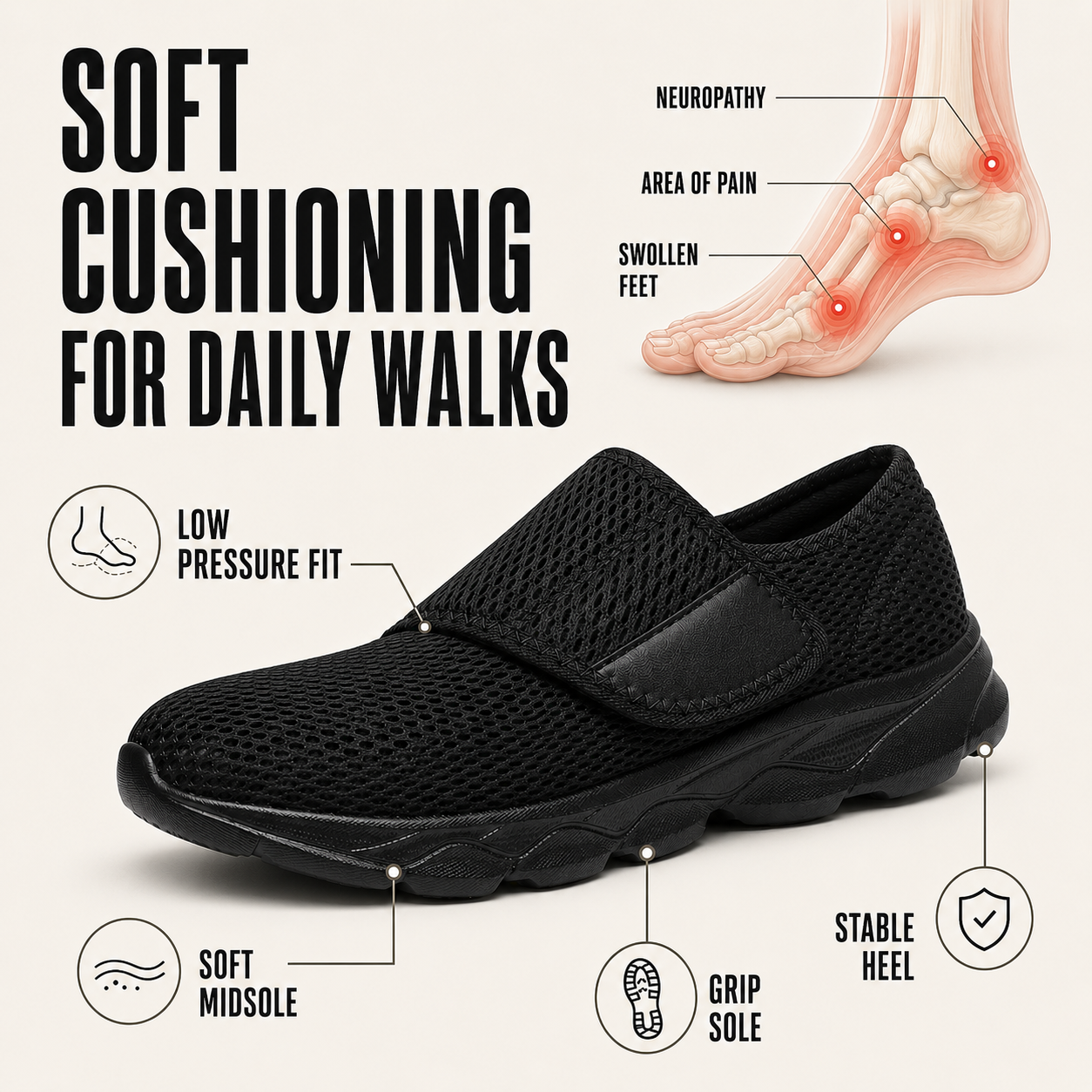 Nordspur | Orthowalk Wide-Fit Adjustable Orthopedic Walking Shoe