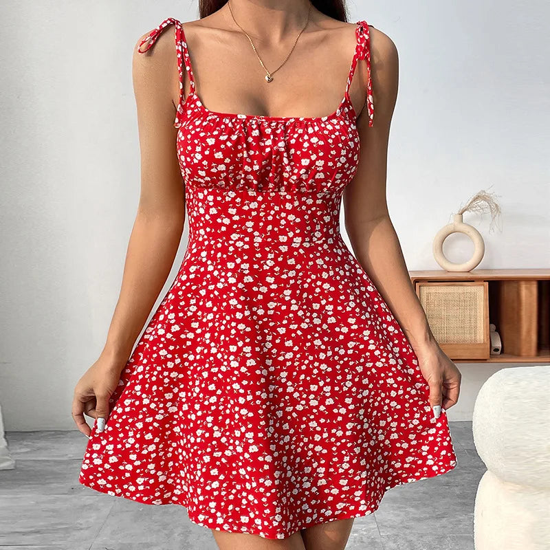 Nordspur | Parisia Floral Print Short Sundress With Tie Straps