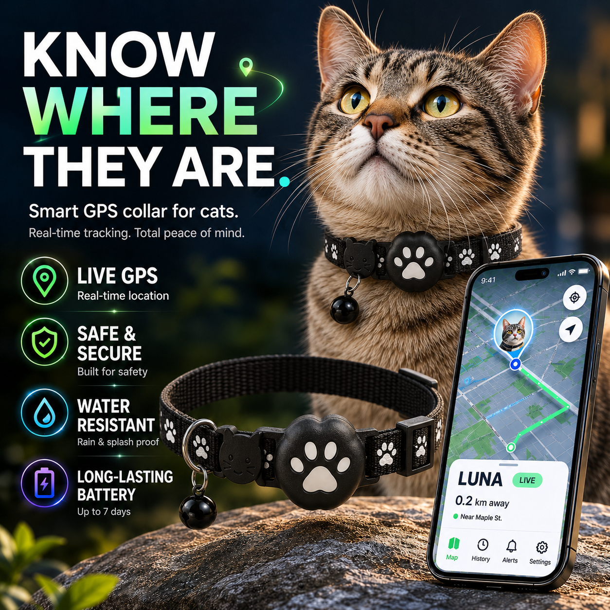 Nordspur | Pawtrackr GPS-Enabled Adjustable Pet Collar