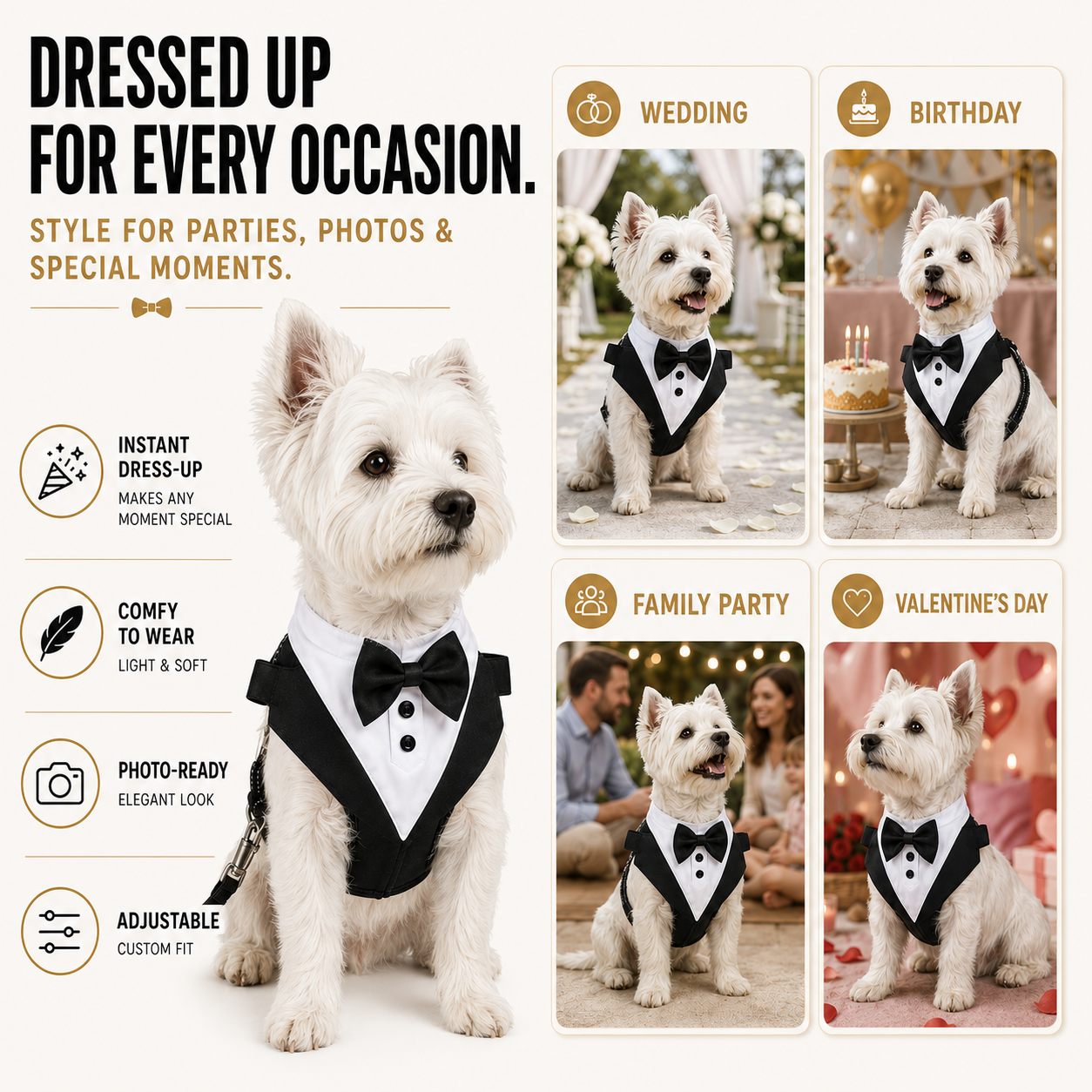 Nordspur | Pawxedo Adjustable Bow Tie Vest Harness