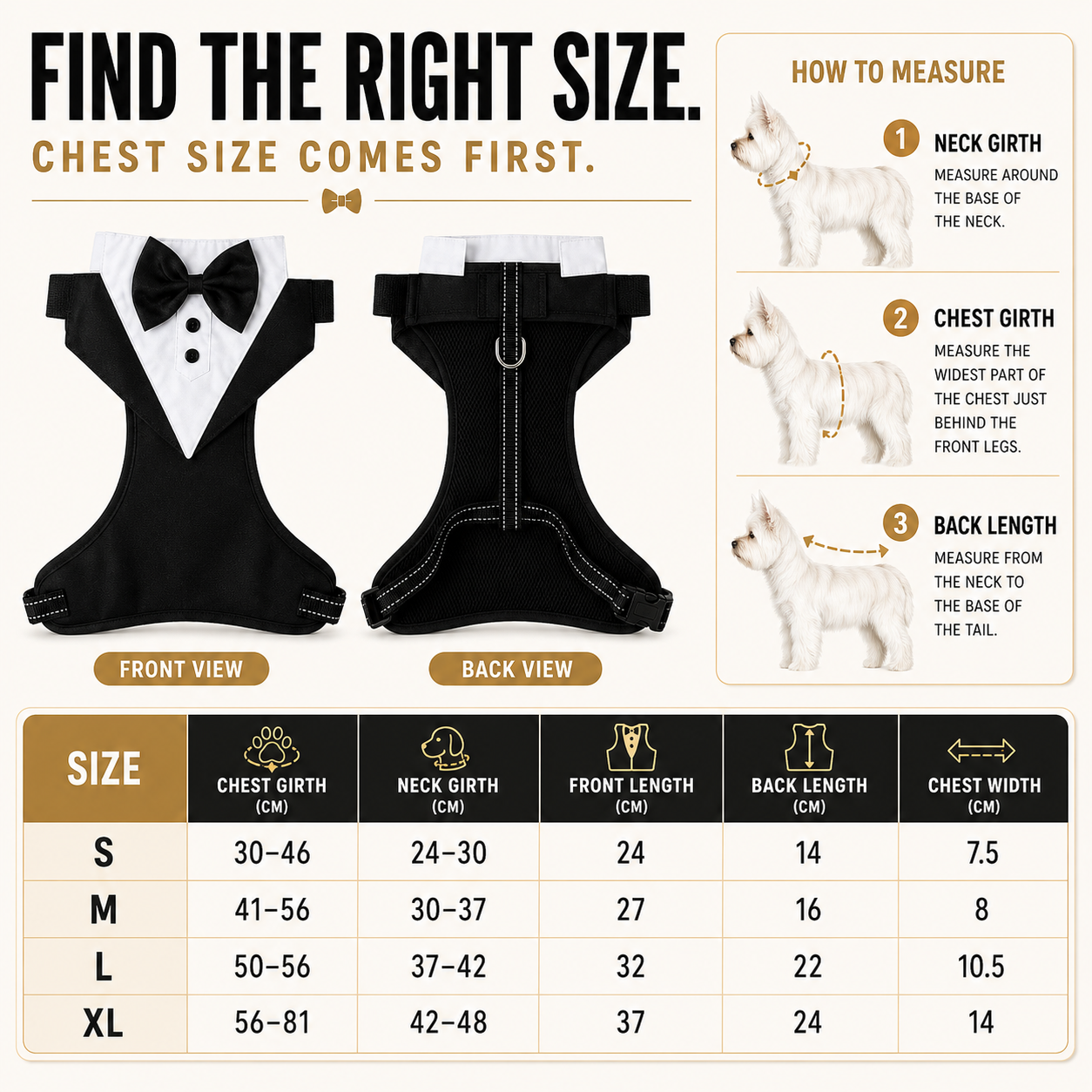 Nordspur | Pawxedo Adjustable Bow Tie Vest Harness