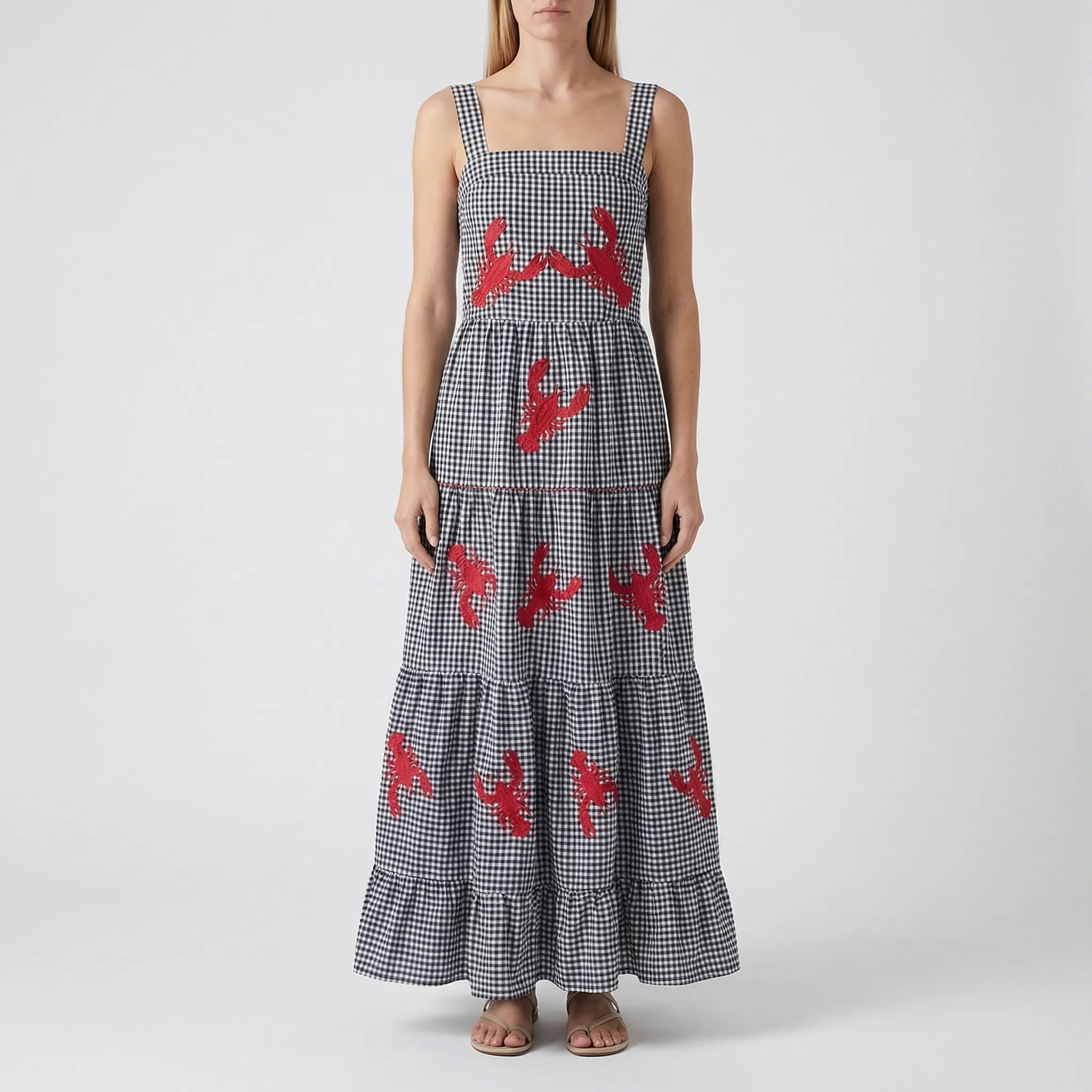 Nordspur | Plaidella Sleeveless Plaid Midi Slip Dress