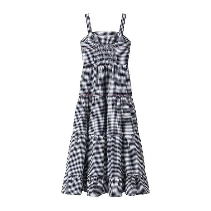 Nordspur | Plaidella Sleeveless Plaid Midi Slip Dress