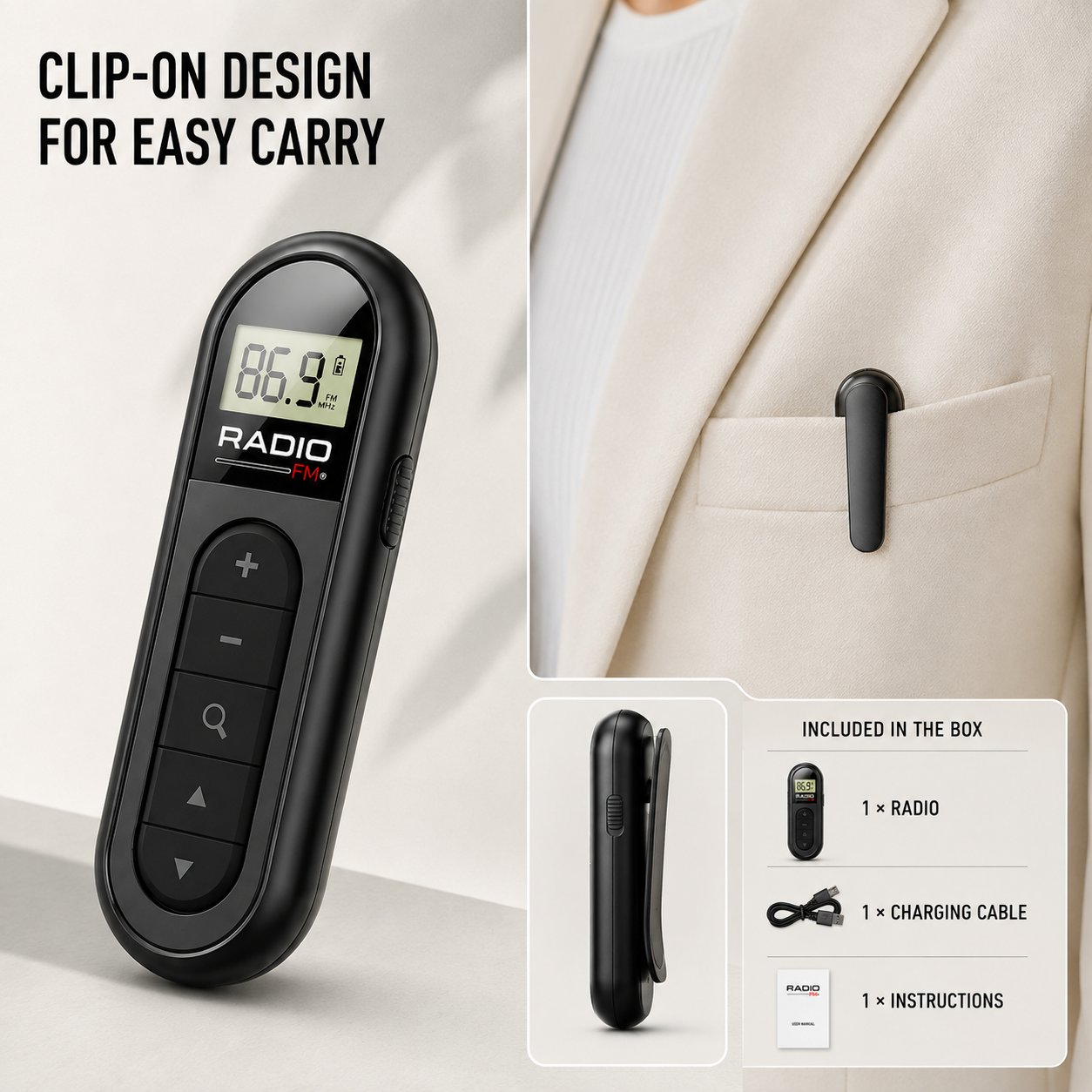 Nordspur | PocketWave Rechargeable Pocket FM Radio