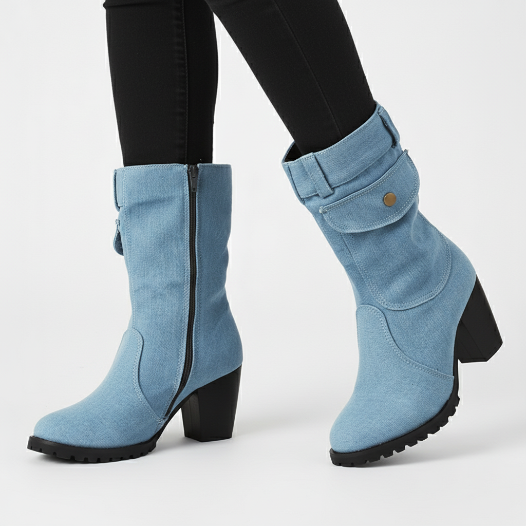 Nordspur | Pointed Toe Denim Ankle Boots