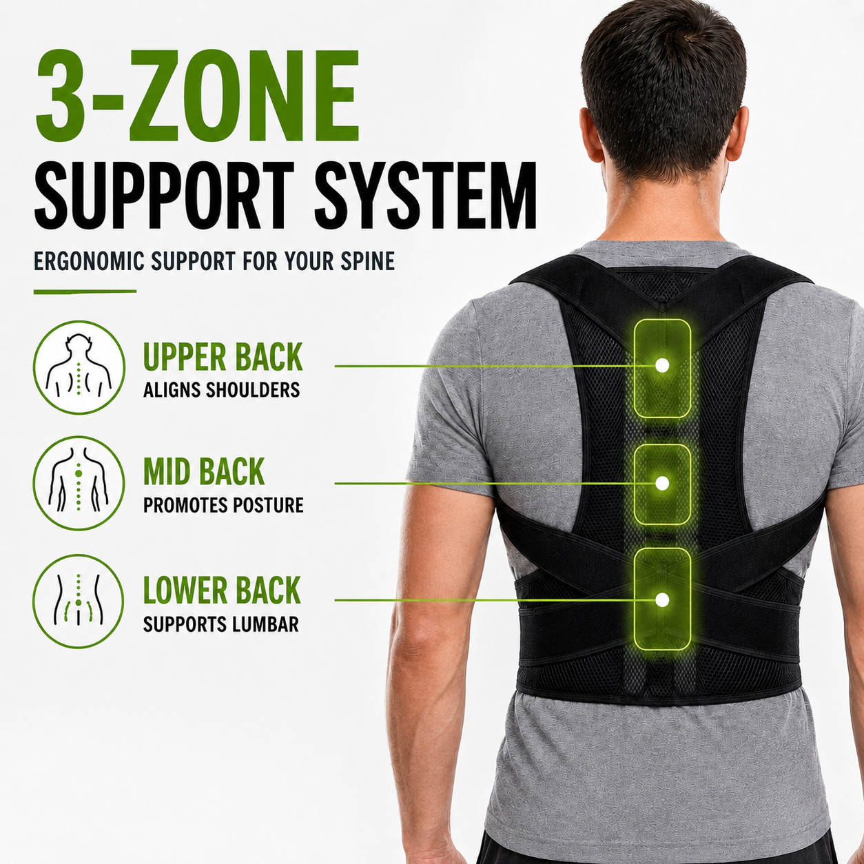 Nordspur | PostuRise Adjustable Unisex Posture Brace