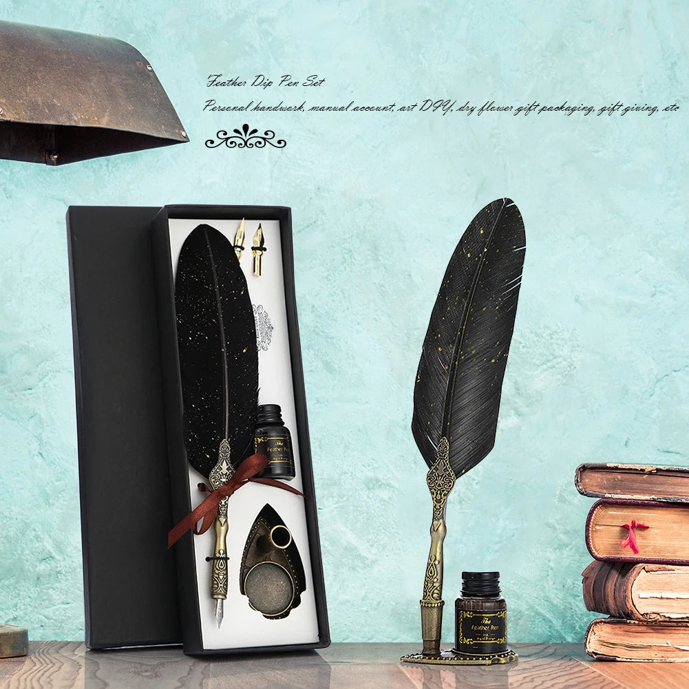Nordspur | Quillora Vintage Style Feather Pen Set