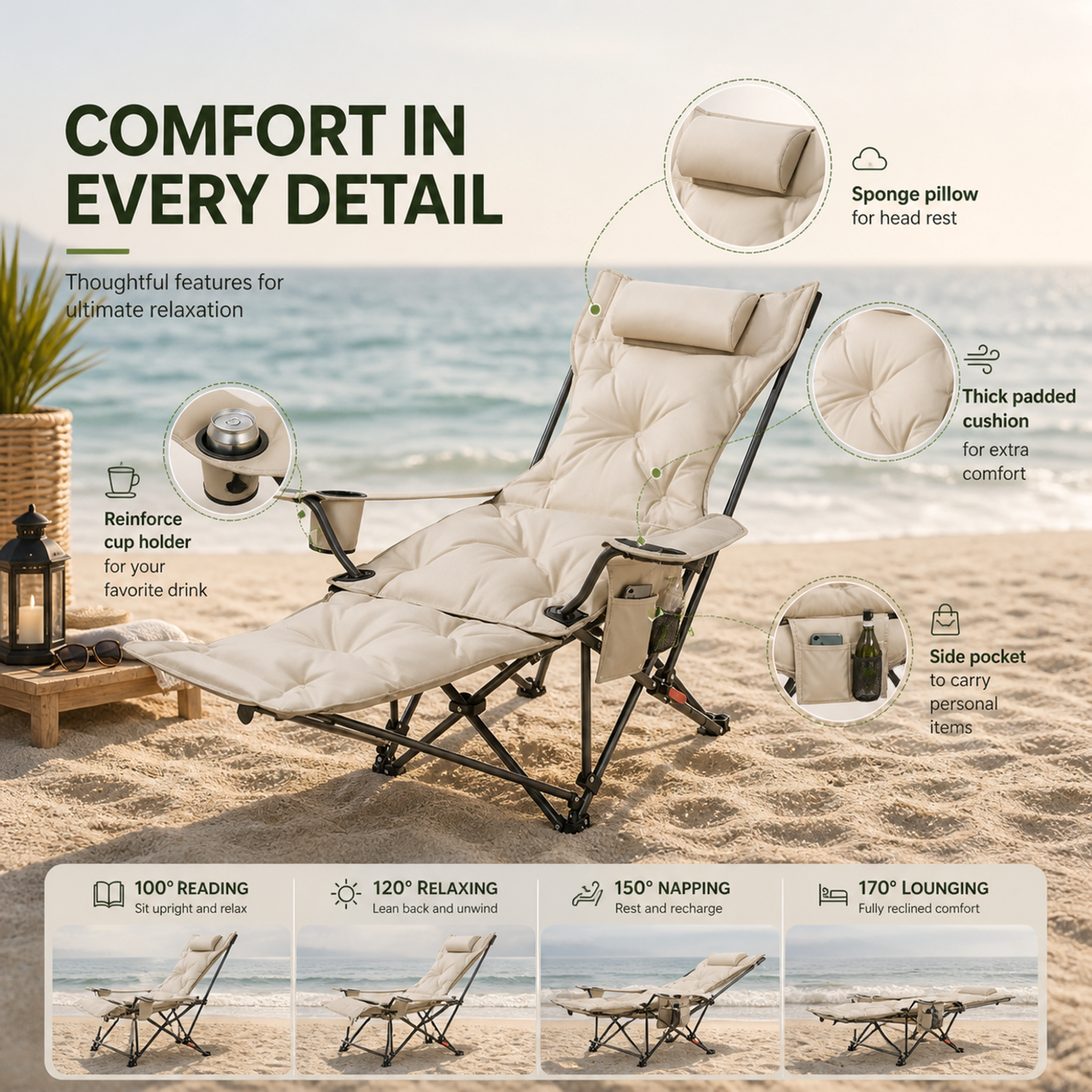 Nordspur | Reclinoze Foldable Reclining Camping Chair
