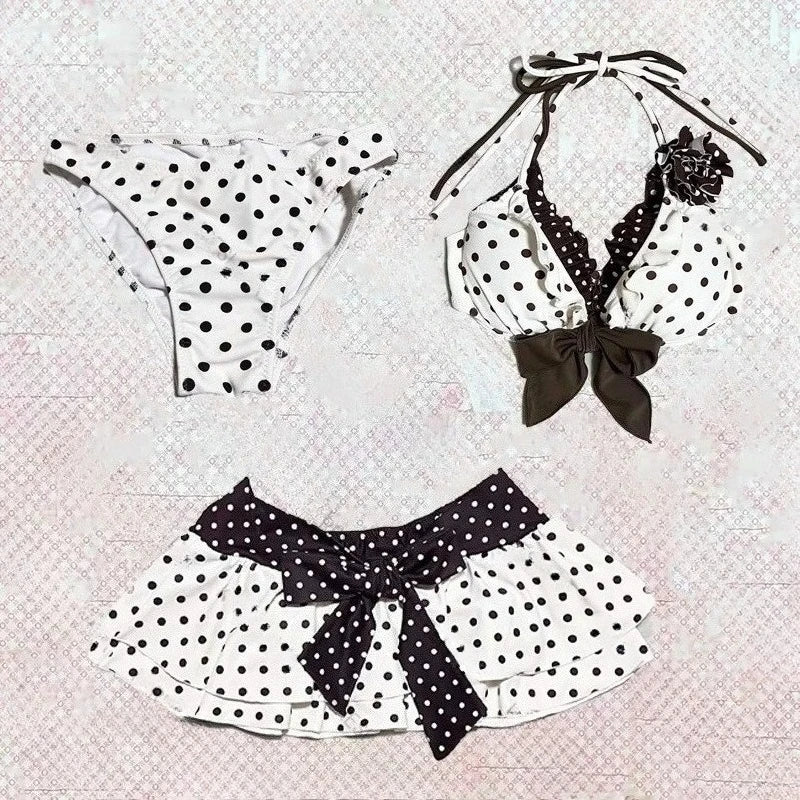 Nordspur | RetroRipple Three Piece Bikini And Skirt Set