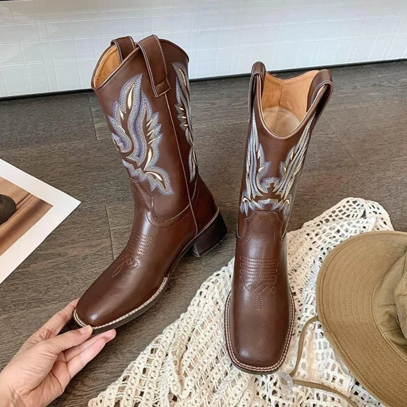Nordspur | Retro Mid Calf Western Boot