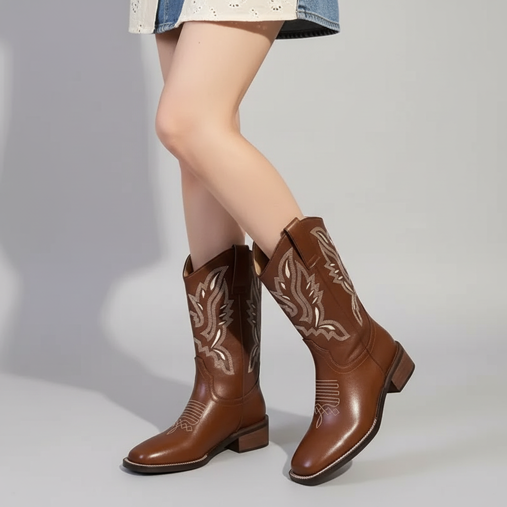 Nordspur | Retro Mid Calf Western Boot