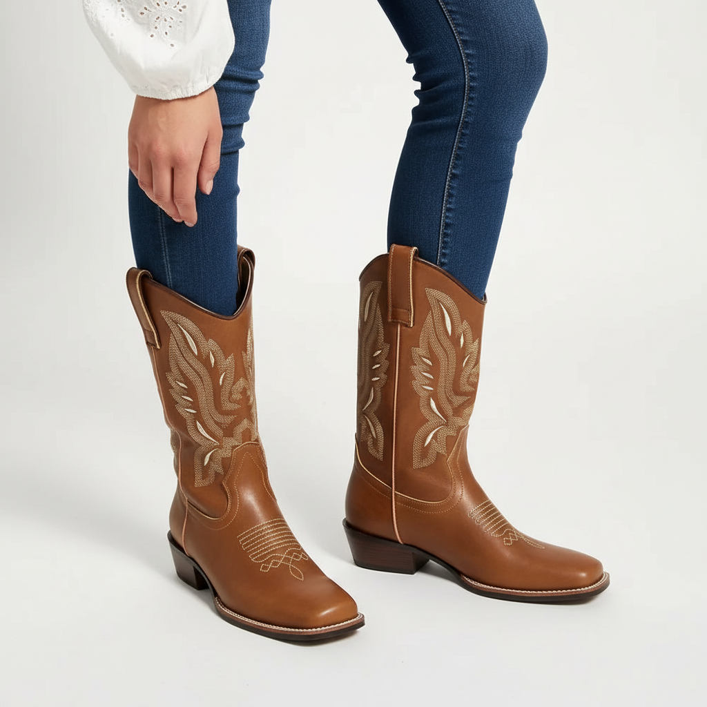 Nordspur | Retro Mid Calf Western Boot