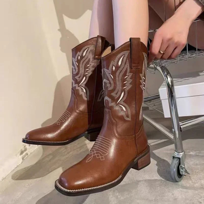 Nordspur | Retro Mid Calf Western Boot