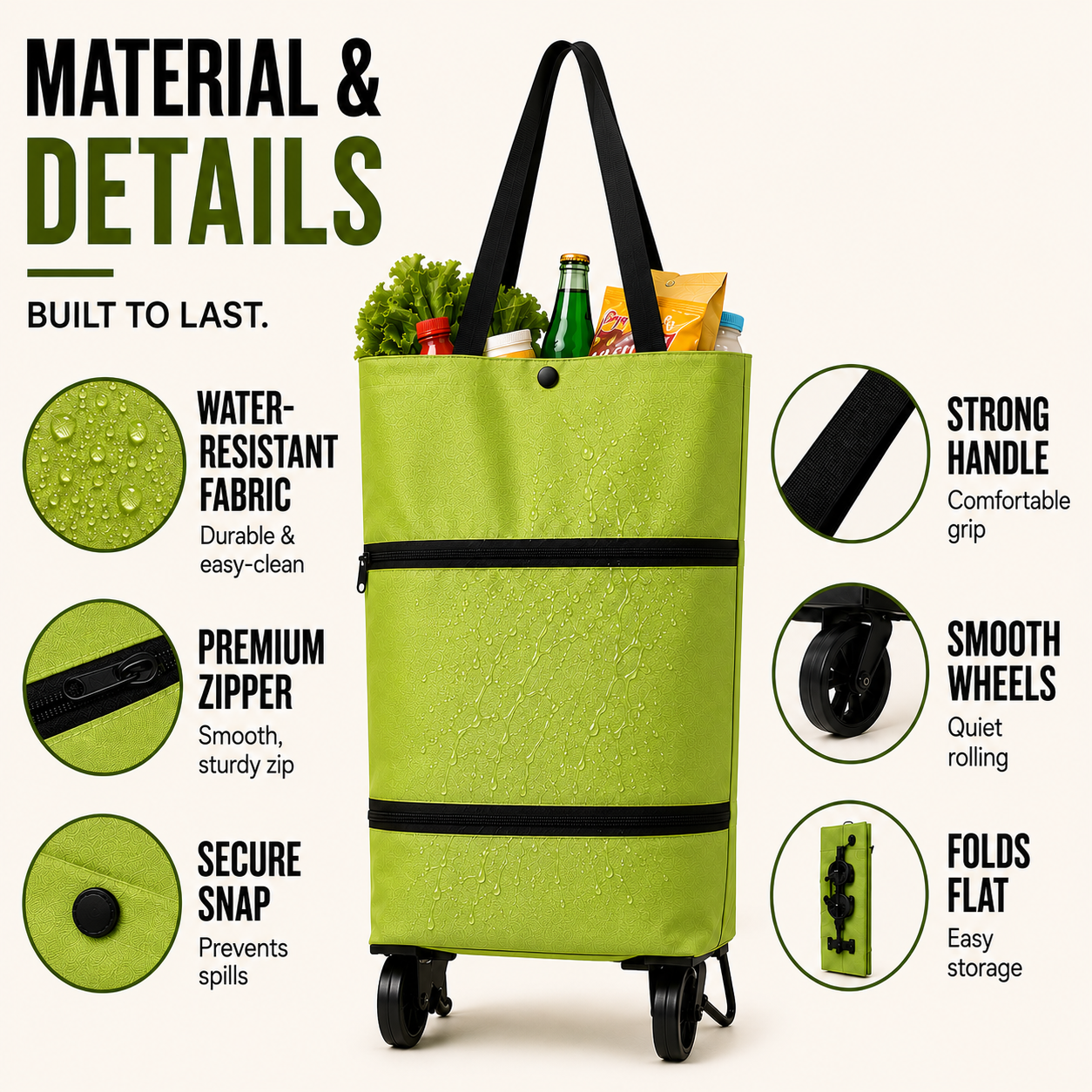 Nordspur | Rollpack Foldable Wheeled Shopping Hand Cart