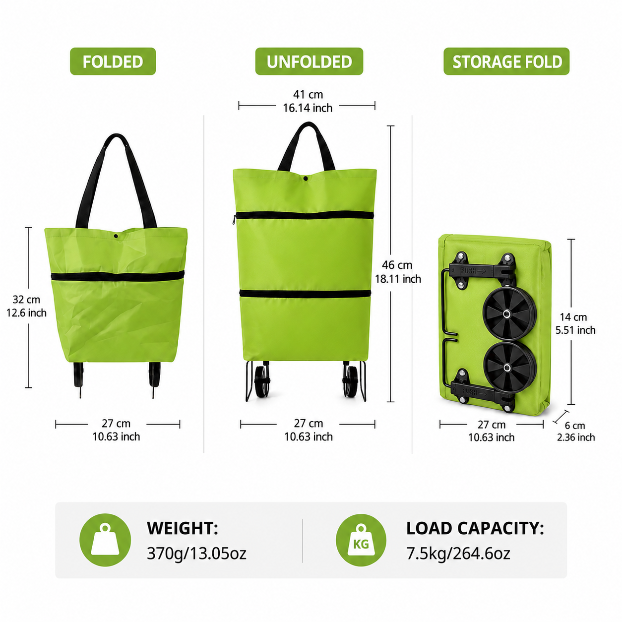 Nordspur | Rollpack Foldable Wheeled Shopping Hand Cart