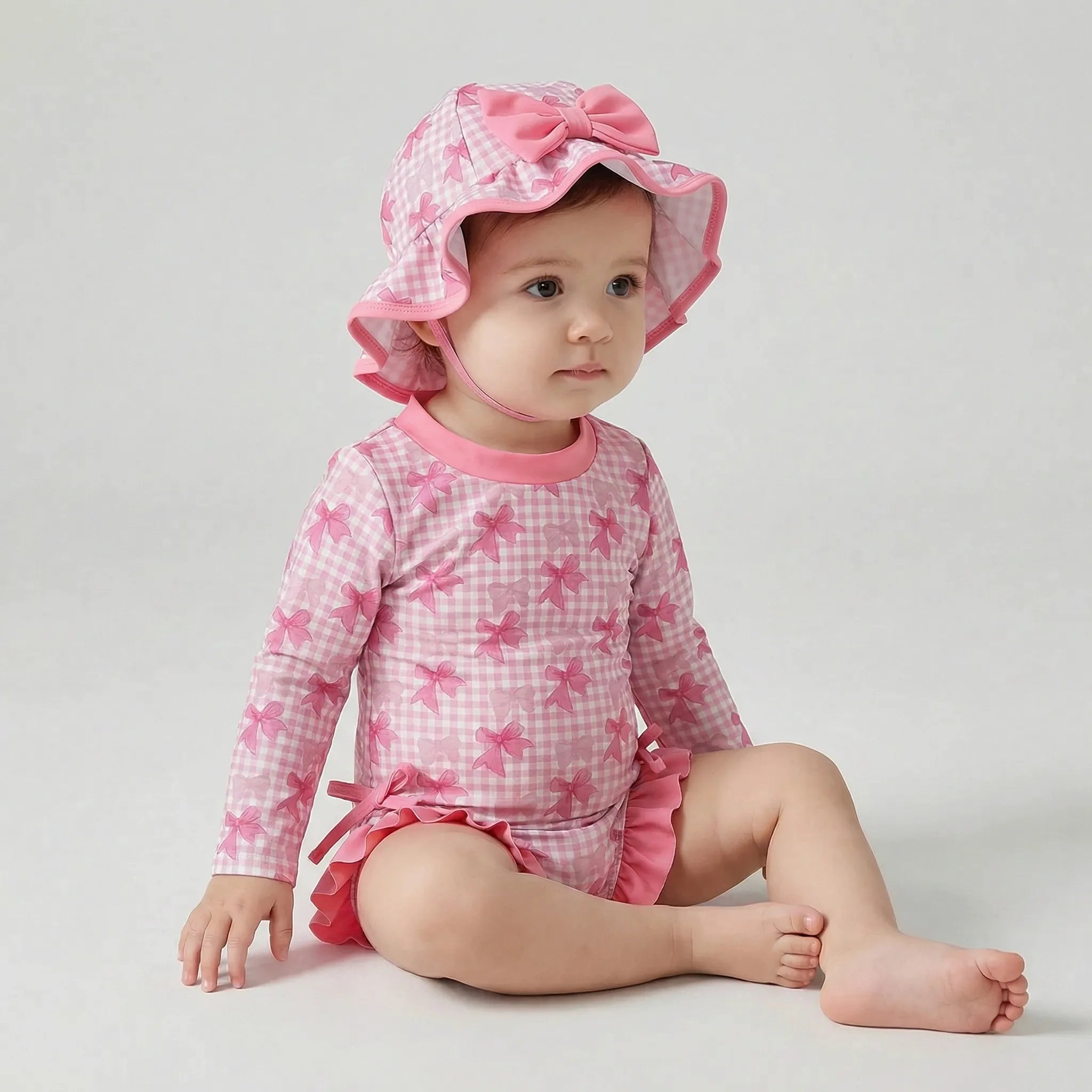 Nordspur | Rosabow Long Sleeve Toddler Swimsuit