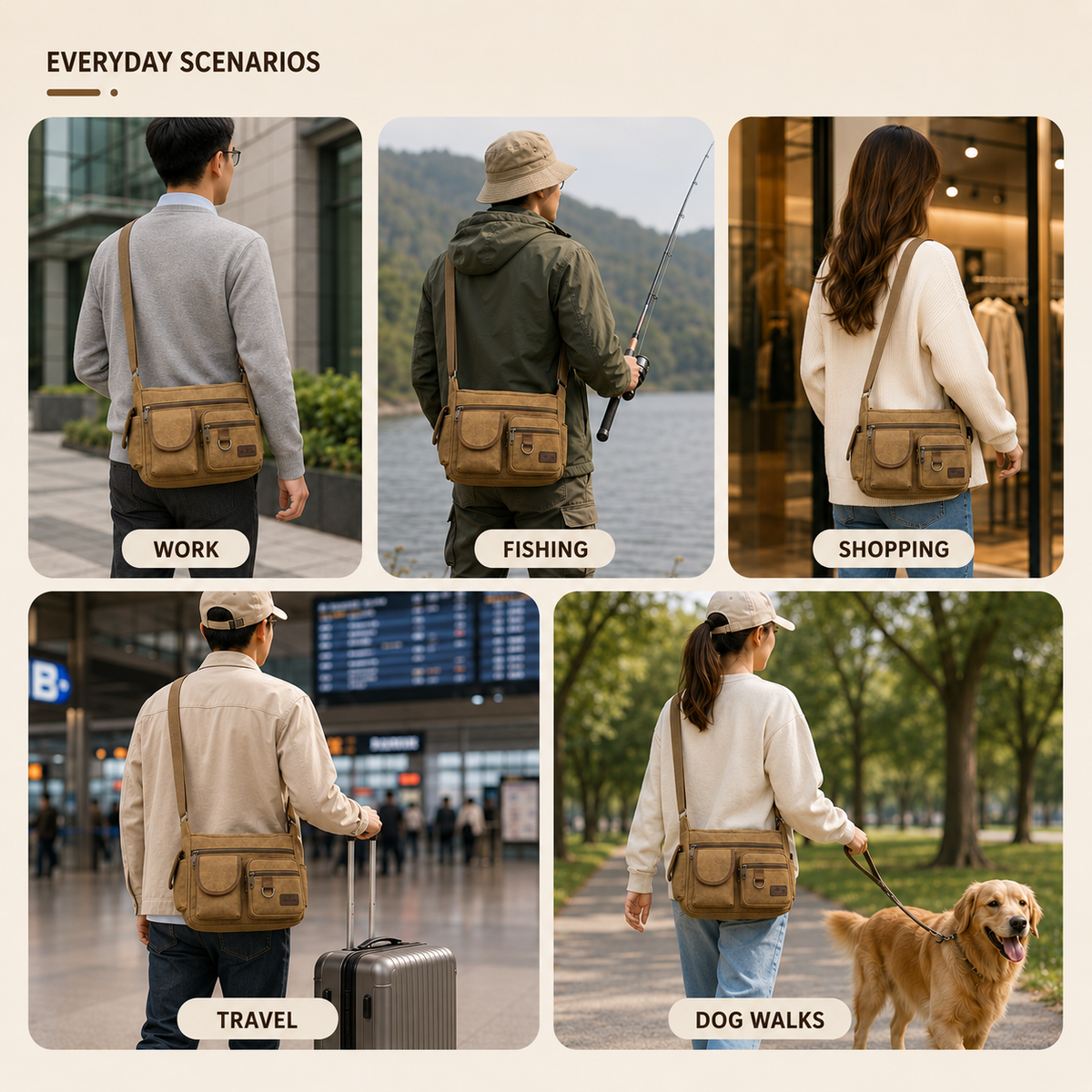Nordspur | Rovlyn Vintage-Style Canvas Crossbody Bag