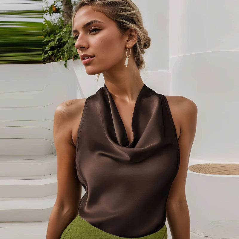Nordspur | Satinya Backless Halter Neck Corset Top