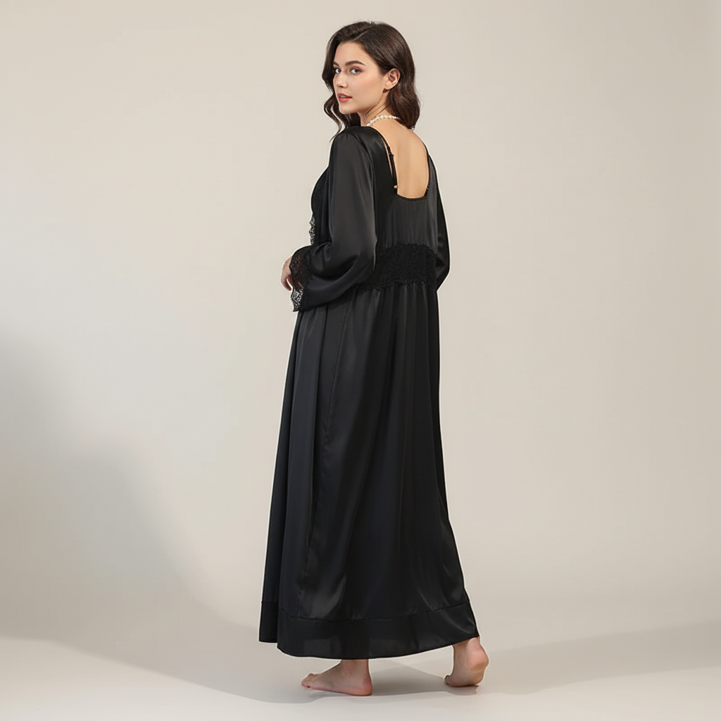 Nordspur | Serelume Long Lace Trimmed Robe Set