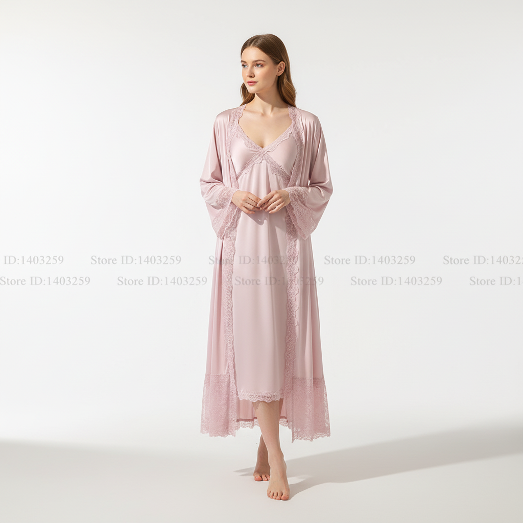 Nordspur | Serelume Long Lace Trimmed Robe Set