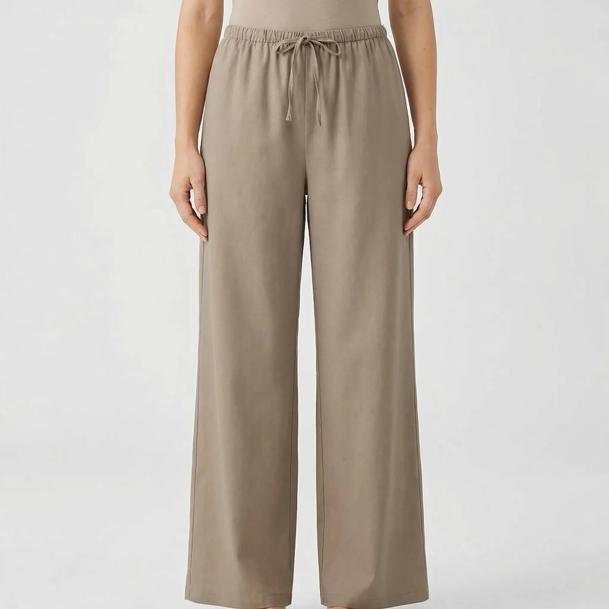 Nordspur | Serenvelle Wrap-Style Lace-Up Top And Wide-Leg Trouser Set