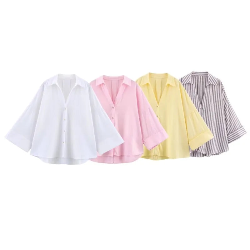 Nordspur | Sevelline Wide-Sleeve Asymmetric Hem Blouse